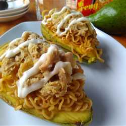 Roasted Avocado With Indomie Tuna Mayo